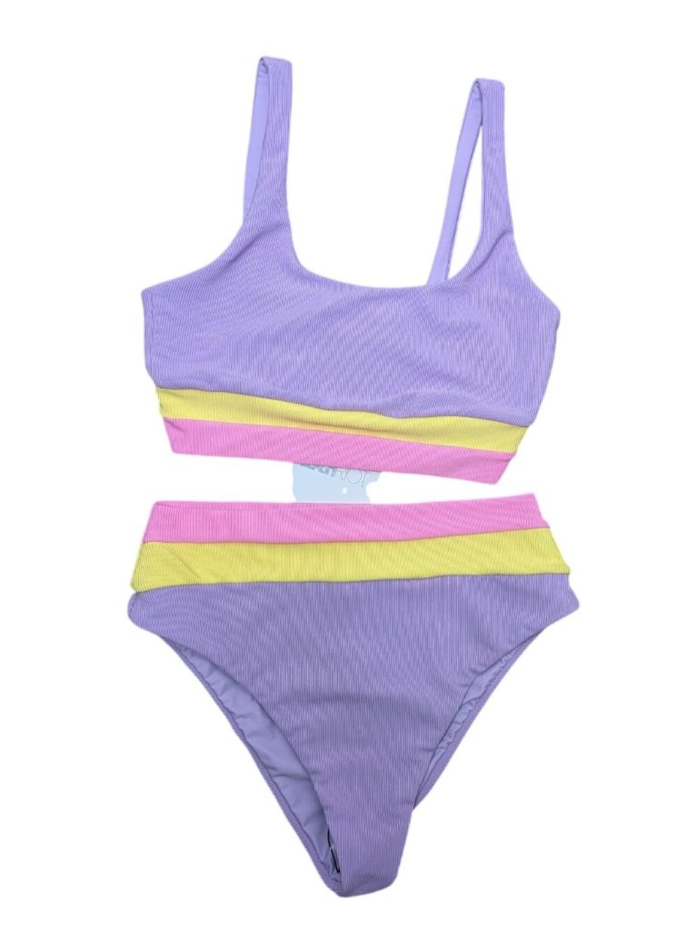 Beach Riot Purple Pink Ribbed Bikini Set Mackenzie/Heidi Size Medium